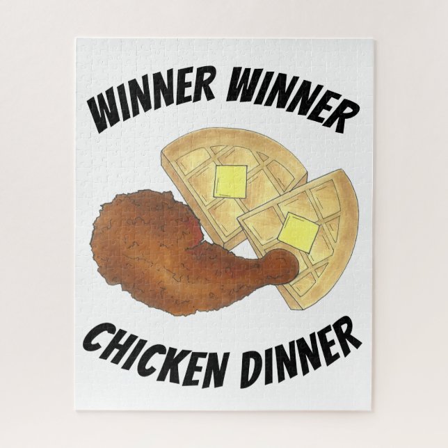 Winner Winner Chicken Dinner Fried Chicken Waffles Jigsaw Puzzle (Vertical)