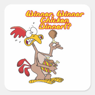 winner winner chicken dinner irony humour square sticker
