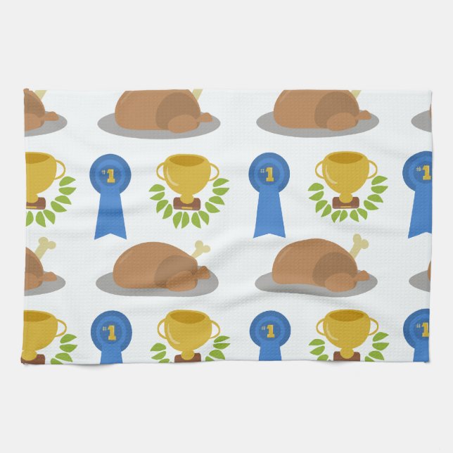 Winner Winner Chicken Dinner Pattern Tea Towel (Horizontal)