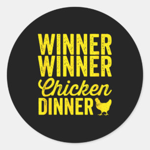 Winner Winner Chicken Dinner Silhouette (dark)  Classic Round Sticker