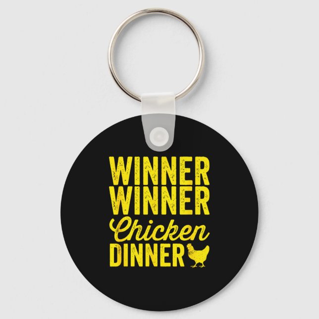 Winner Winner Chicken Dinner Silhouette (dark)  Key Ring (Front)