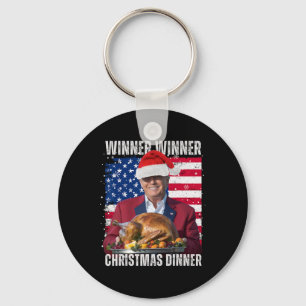 Winner Winner Christmas Dinner Humour Funny Trump Key Ring