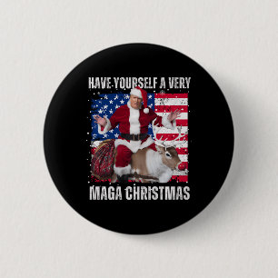 Winner Winner Christmas Dinner Santa Trump Ugly Sw 6 Cm Round Badge