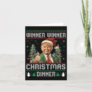 Winner Winner Christmas Dinner Santa Trump Ugly Sw Card