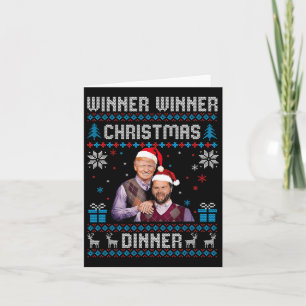 Winner Winner Christmas Dinner Santa Trump Ugly Sw Card
