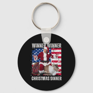 Winner Winner Christmas Dinner Santa Trump Ugly Sw Key Ring