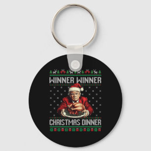 Winner Winner Christmas Dinner Santa Trump Ugly Sw Key Ring