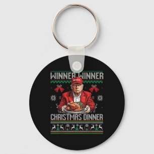 Winner Winner Christmas Dinner Santa Trump Ugly Sw Key Ring