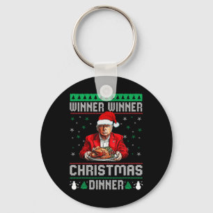 Winner Winner Christmas Dinner Santa Trump Ugly Sw Key Ring
