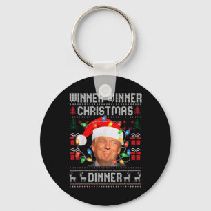 Winner Winner Christmas Dinner Santa Trump Ugly Sw Key Ring