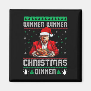 Winner Winner Christmas Dinner Santa Trump Ugly Sw Magnet