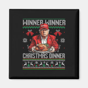 Winner Winner Christmas Dinner Santa Trump Ugly Sw Magnet