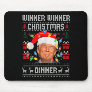 Winner Winner Christmas Dinner Santa Trump Ugly Sw Mouse Pad