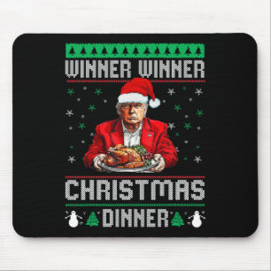 Winner Winner Christmas Dinner Santa Trump Ugly Sw Mouse Pad