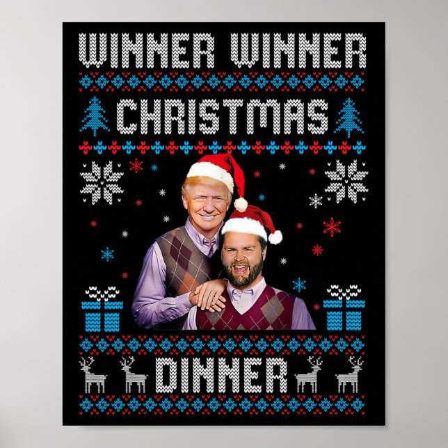 Winner Winner Christmas Dinner Santa Trump Ugly Sw Poster (Front)