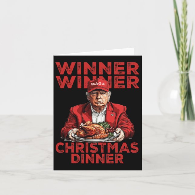 Winner Winner Christmas Dinner Thankful Trump Sant Card (Front)