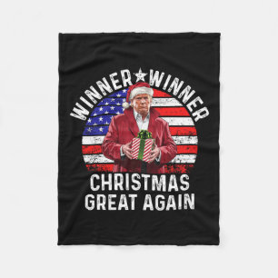 Winner Winner Christmas Great Again Trump Funny Hu Fleece Blanket