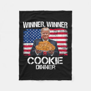 Winner Winner Cookie Dinner Funny Trump 2024 47th Fleece Blanket