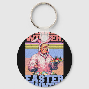 Winner Winner Easter Dinner Funny Trump Bunny Ears Key Ring