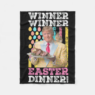 Winner Winner Easter Dinner Funny Trump Easter Us Fleece Blanket