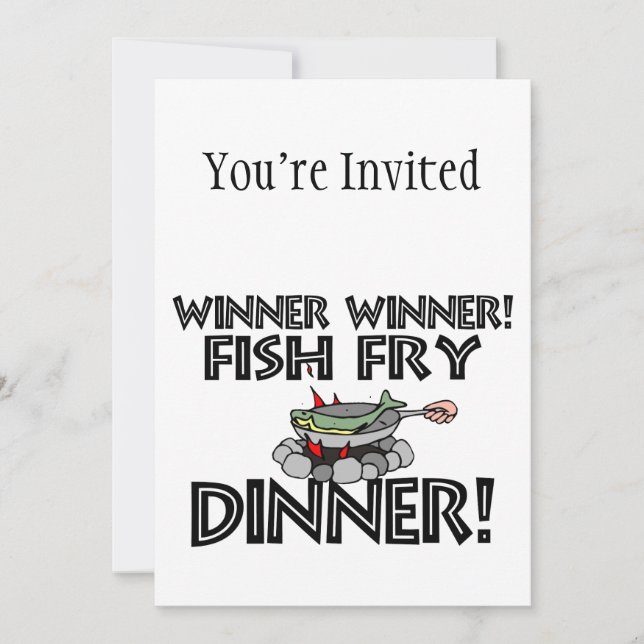 Winner Winner Fish Fry Dinner Invitation (Front)