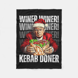Winner Winner Kebab Doner Dinner Trump Xmas Santa Fleece Blanket