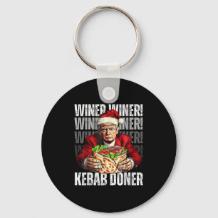 Winner Winner Kebab Doner Dinner Trump Xmas Santa Key Ring