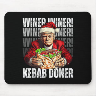 Winner Winner Kebab Doner Dinner Trump Xmas Santa Mouse Pad