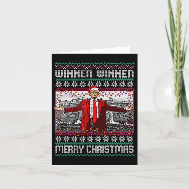Winner Winner Merry Christmas Funny Santa Trump 20 Card (Front)
