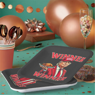 Winner Winner Turkey Dinner Trump Thanksgiving Paper Plate