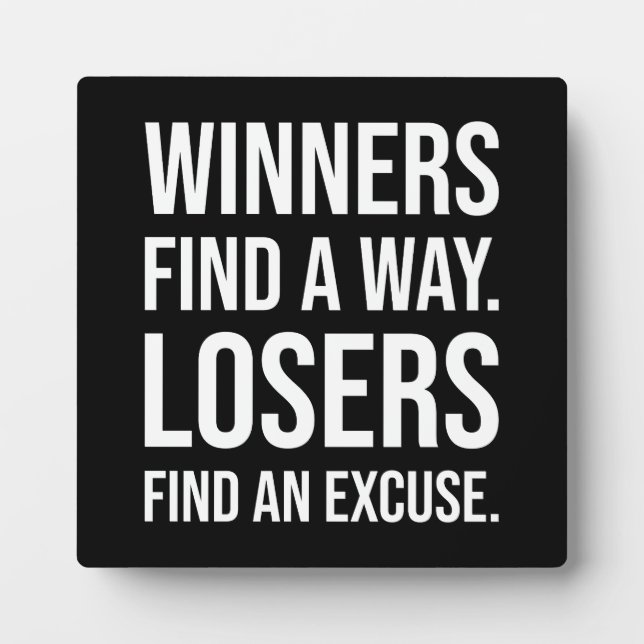 Winners Find A Way - Gym, Hustle, Success Plaque (Front)