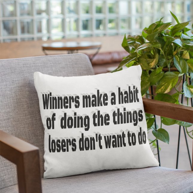 Winners Habits Motivational Quote  Cushion (Creator Uploaded)