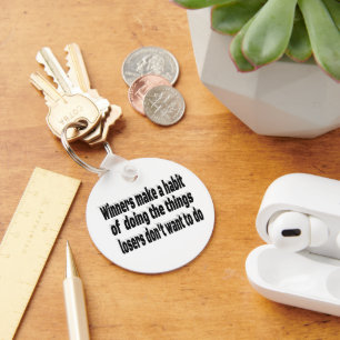 Winners Habits Motivational Quote Key Ring