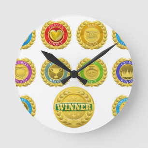 Winners medals round clock