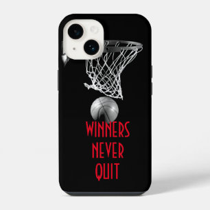 Winners Never Quit Basketball iPhone 14 Case