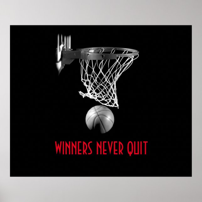 Winners Never Quit Basketball Poster (Front)