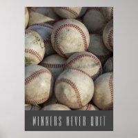 Winners Never Quit Inspirational Baseball