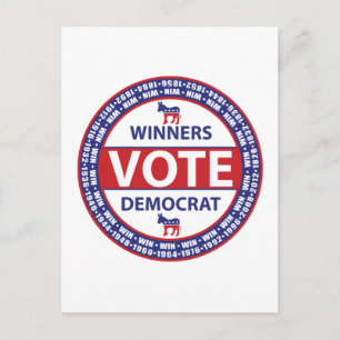 Winners Vote Democrat Postcard
