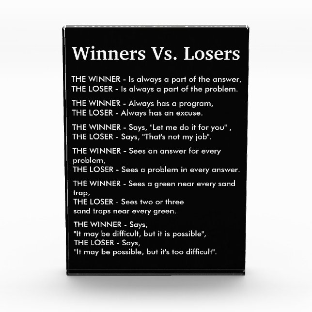 Winners Vs Losers Photo Block (Front)