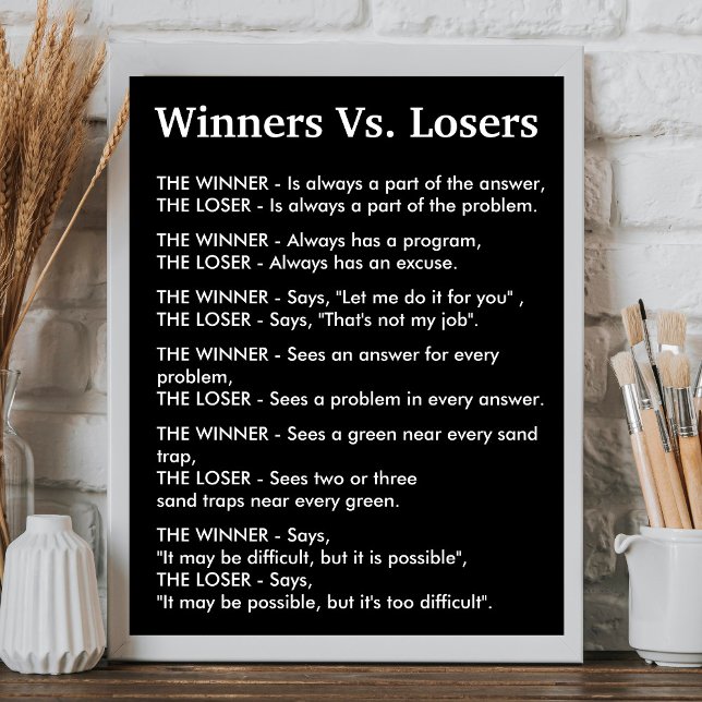 Winners Vs Losers Poster (Creator Uploaded)