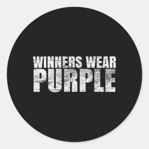 Winners Wear Purple Colour War Camp Team Game Classic Round Sticker