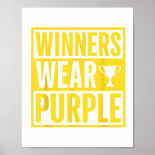 Winners Wear Purple School Sports Team Pride Game Poster