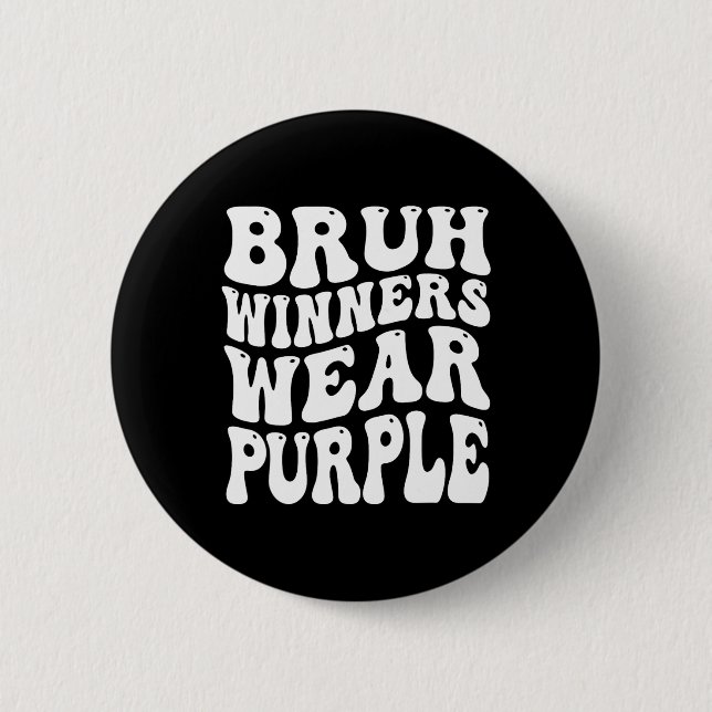 Winners Wear Purple Team Sports Day Game Spirit We 6 Cm Round Badge (Front)