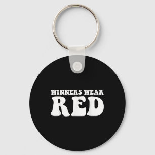 Winners Wear Red Team Spirit Game Competition Colo Key Ring