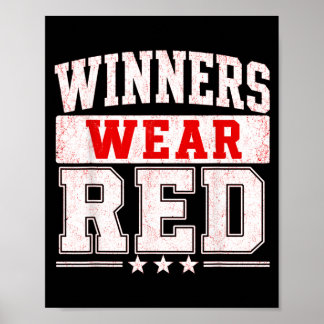 Winners Wear Red Team Spirit Week Colour War Sport Poster