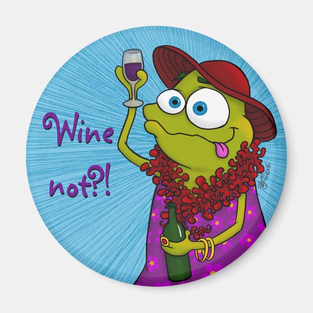 Winnie loves wine, magnet (Front)