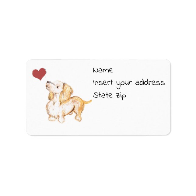 Winnie the dachshund address label (Front)