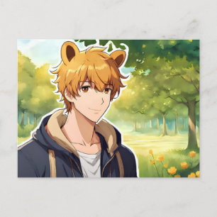 Winnie the Pooh Anime Guy V2 Postcard