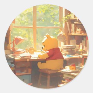 Winnie the Pooh books Classic Round Sticker