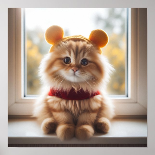 Winnie the Pooh Cat V7 Poster (Front)